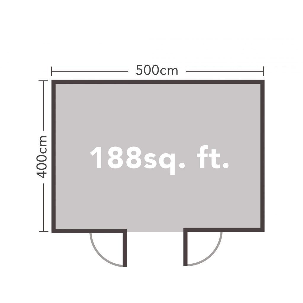 Forest Garden Mendip Pent Roof Log Cabin with Double Glazing - 5m x 4m - Trusted Building Supplies