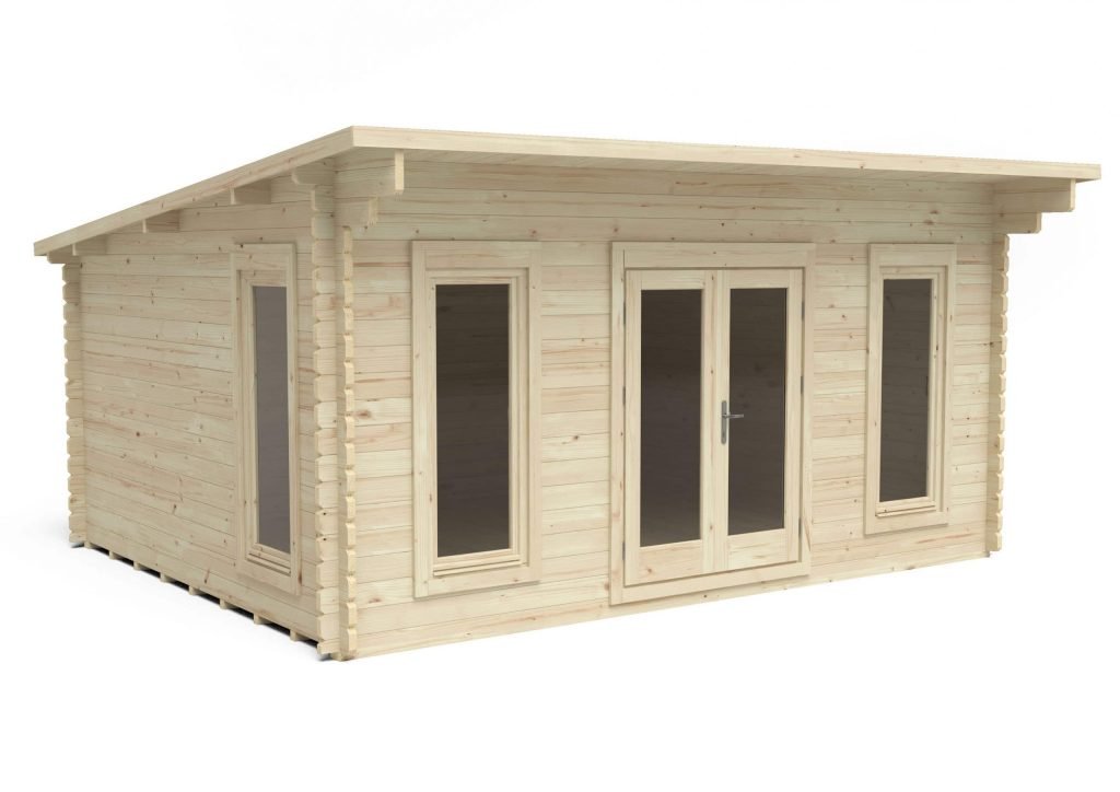 Forest Garden Mendip Pent Roof Log Cabin with Double Glazing - 5m x 4m - Trusted Building Supplies