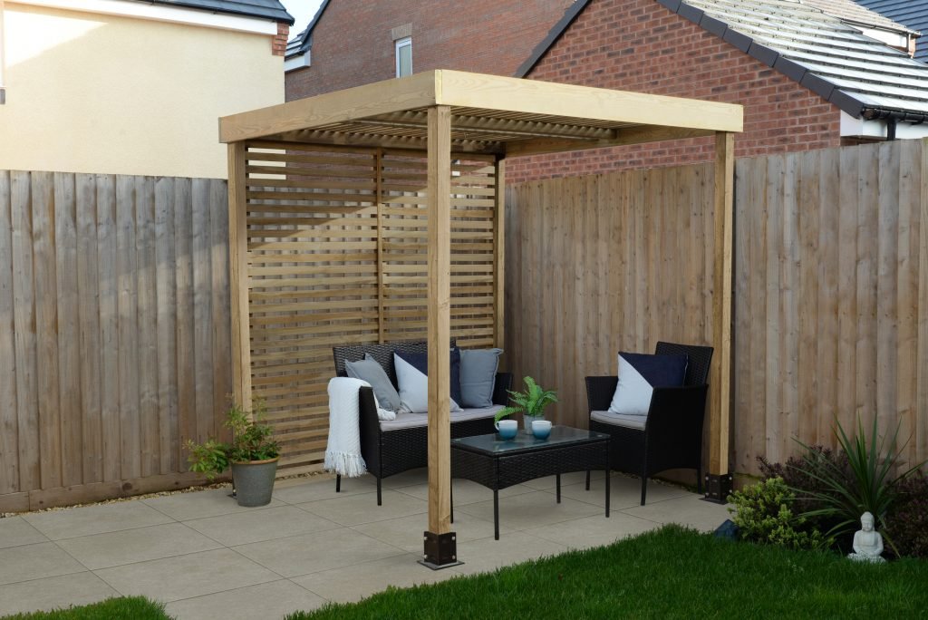 Forest Garden Modular Pergola With Side Panels - Trusted Building Supplies