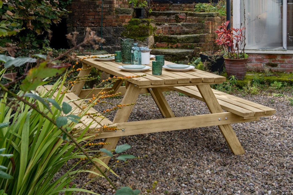 Forest Garden Rectangular Picnic Table - Large - Trusted Building Supplies