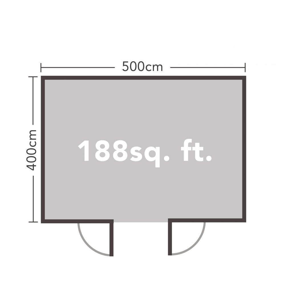 Forest Garden Rushock Apex Roof Log Cabin with Double Glazing - 5m x 4m - Trusted Building Supplies