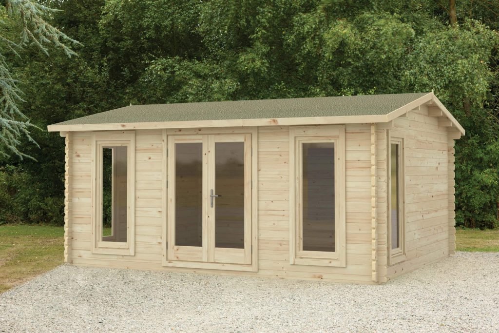 Forest Garden Rushock Apex Roof Log Cabin with Double Glazing - 5m x 4m - Trusted Building Supplies
