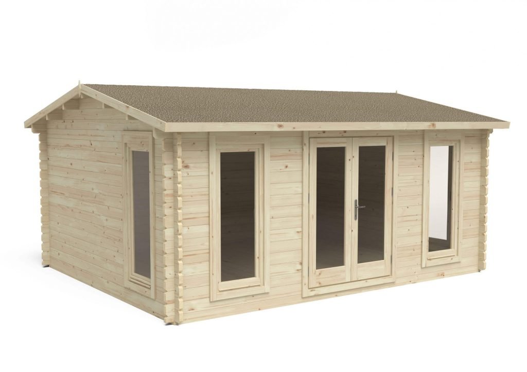 Forest Garden Rushock Apex Roof Log Cabin with Double Glazing - 5m x 4m - Trusted Building Supplies