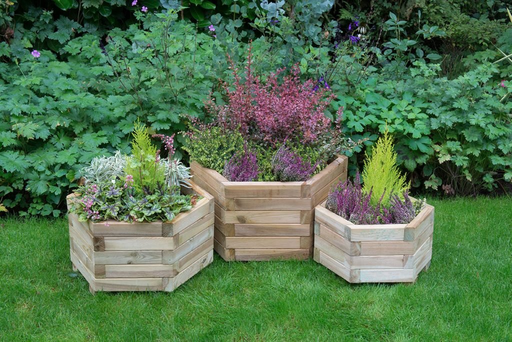 Forest Garden York Hexagonal Planter - Set of 3 - Trusted Building Supplies