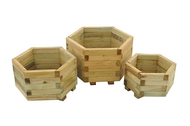 Forest Garden York Hexagonal Planter - Set of 3 - Trusted Building Supplies