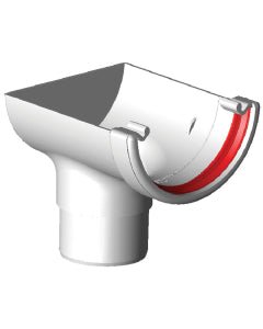 Freeflow 112mm Half Round Stopend Guttering Running Outlet - Trusted Building Supplies