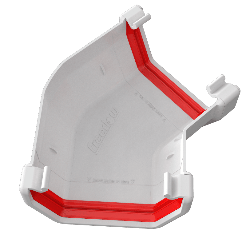Freeflow 114mm Square Plastic Guttering Angle - Trusted Building Supplies