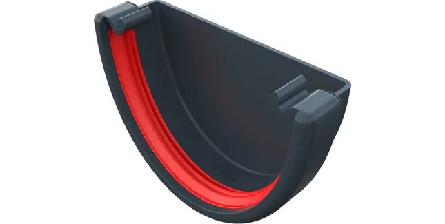 Freeflow 116mm Deep Half Round Plastic Guttering External Stopend - Trusted Building Supplies