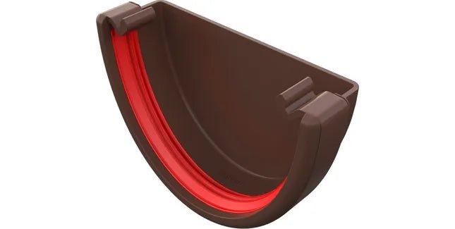 Freeflow 116mm Deep Half Round Plastic Guttering External Stopend - Trusted Building Supplies