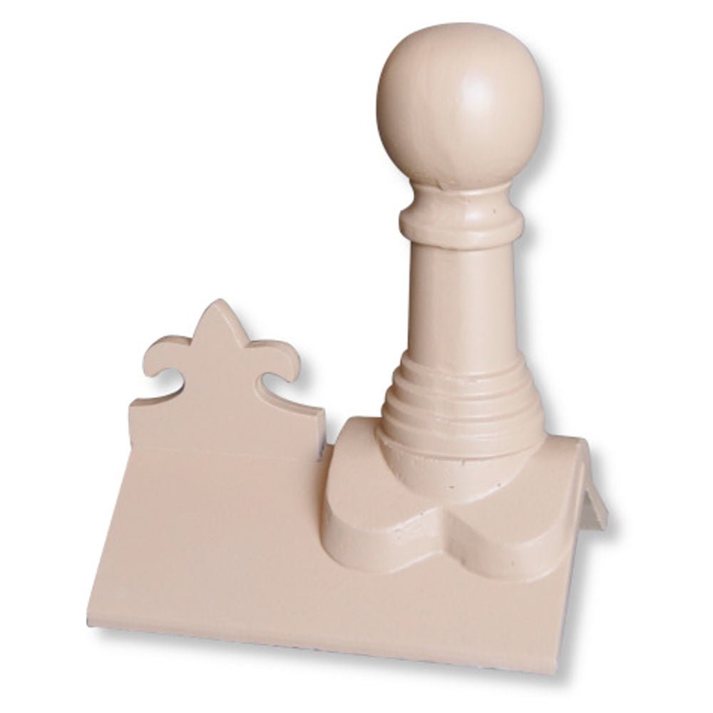 GRC 450mm Bishop Ball Fleur - de - lys Angle Ridge Finial - Trusted Building Supplies