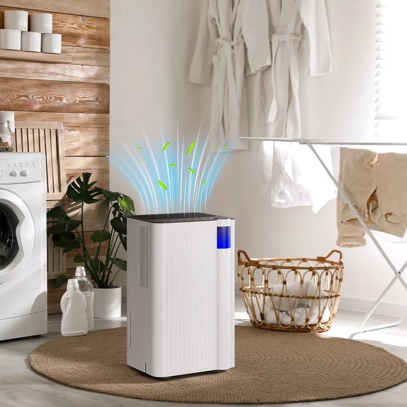 HOMCOM 12L Dehumidifier with Drain Hose and 2L Tank - Trusted Building Supplies