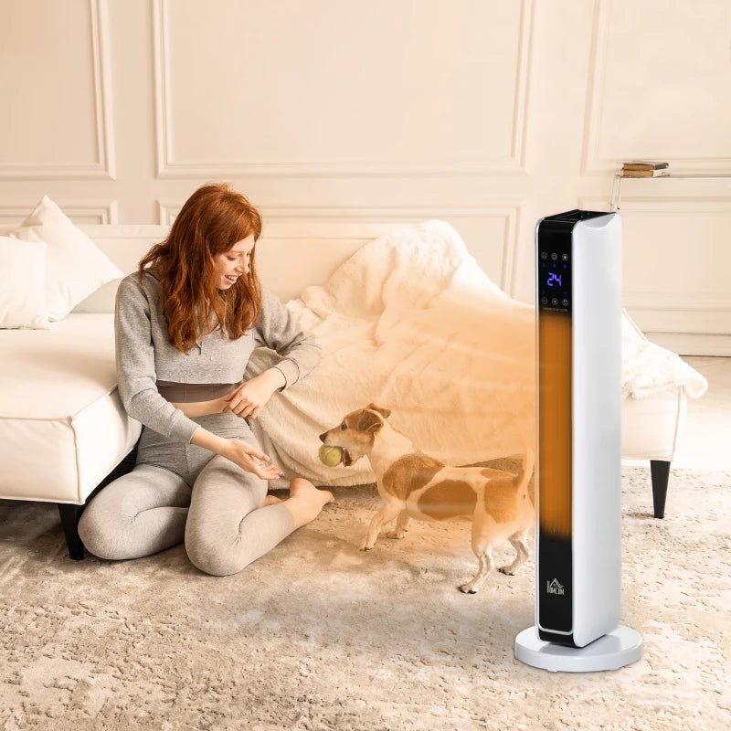 HOMCOM 2200W Portable Tower Heater with 8-Hour Timer - Trusted Building Supplies