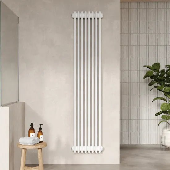 Hudson Reed Colosseum Traditional White Triple Column Radiator - 1800mm x 368mm - Trusted Building Supplies