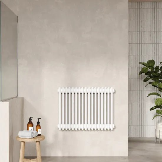 Hudson Reed Colosseum Traditional White Triple Column Radiator - 600mm x 777mm - Trusted Building Supplies