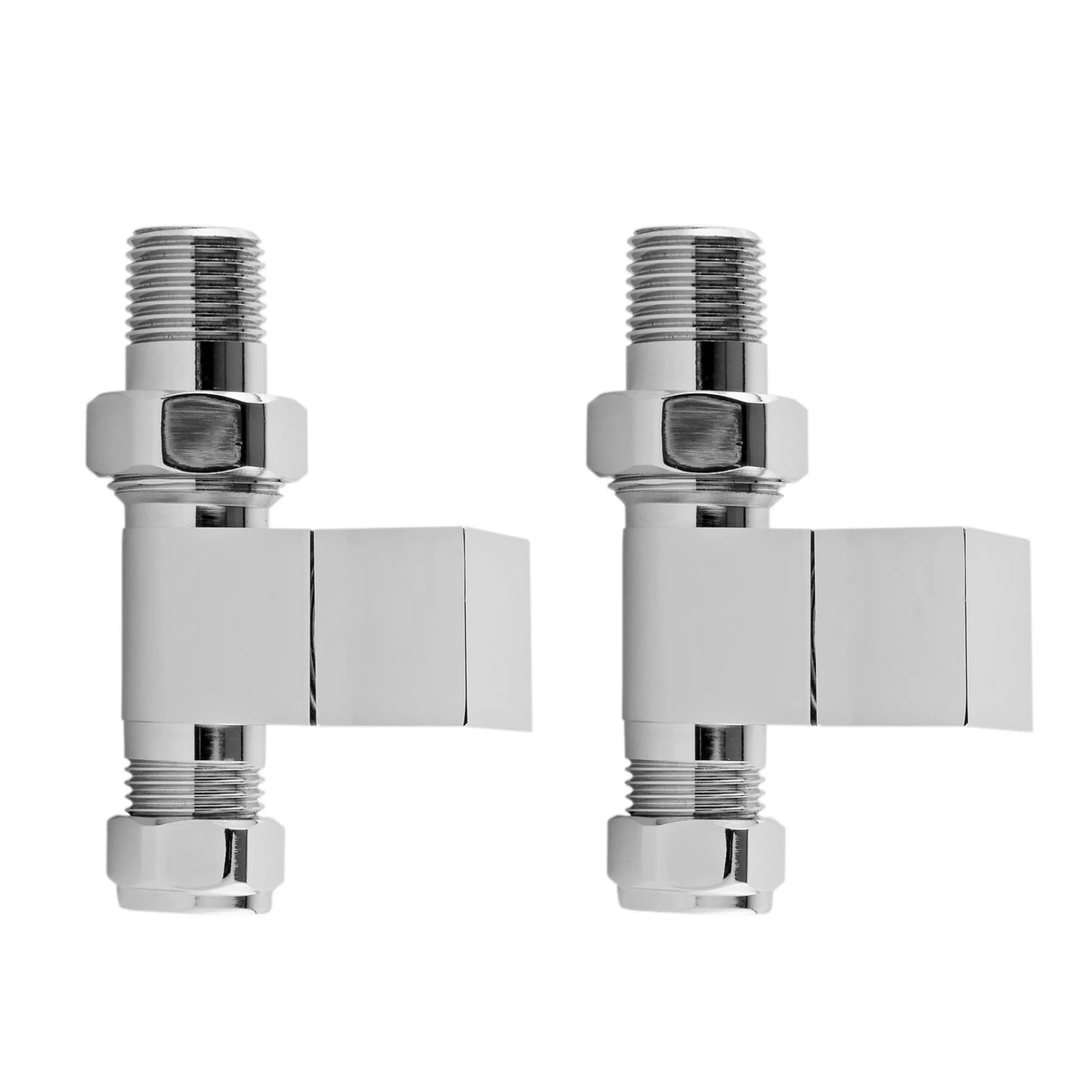Hudson Reed Contemporary Chrome Straight Radiator Valve Pack Pair HT347 - Trusted Building Supplies