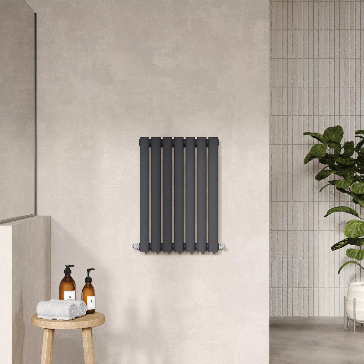 Hudson Reed Revive Anthracite Horizontal Single Panel Radiator - 600mm x 412mm - Trusted Building Supplies