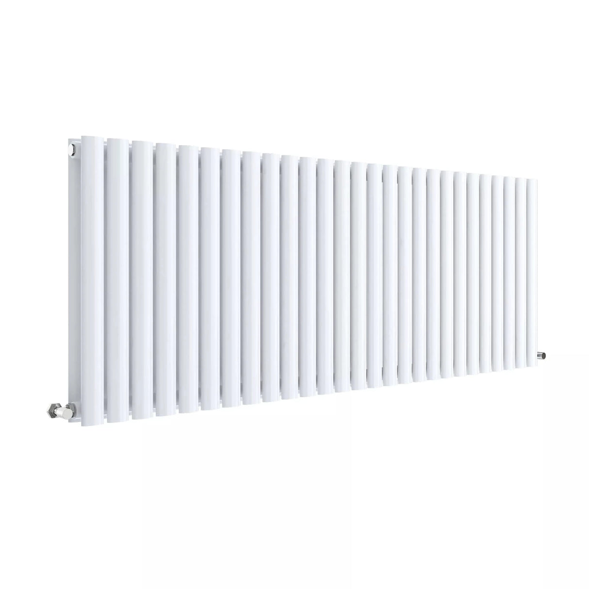 Hudson Reed Revive High Gloss White Horizontal Double Panel Radiator - 600mm x 1572mm - Trusted Building Supplies