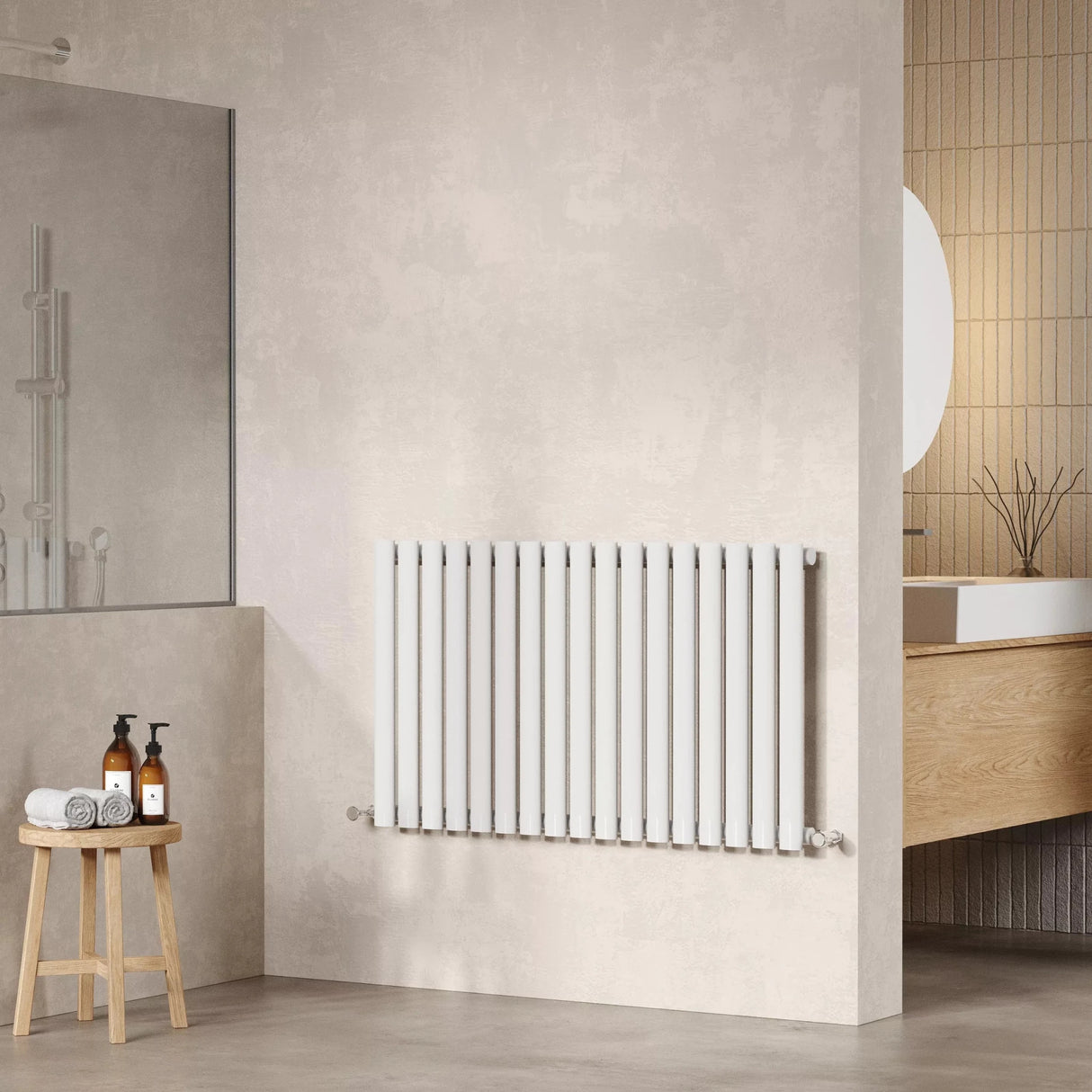 Hudson Reed Revive High Gloss White Horizontal Single Panel Radiator - 600mm x 992mm - Trusted Building Supplies