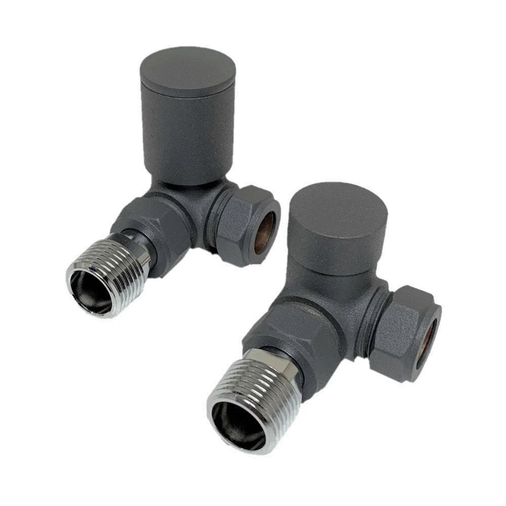 Kartell Anthracite Corner Radiator Valve 15mm - Pair - Trusted Building Supplies