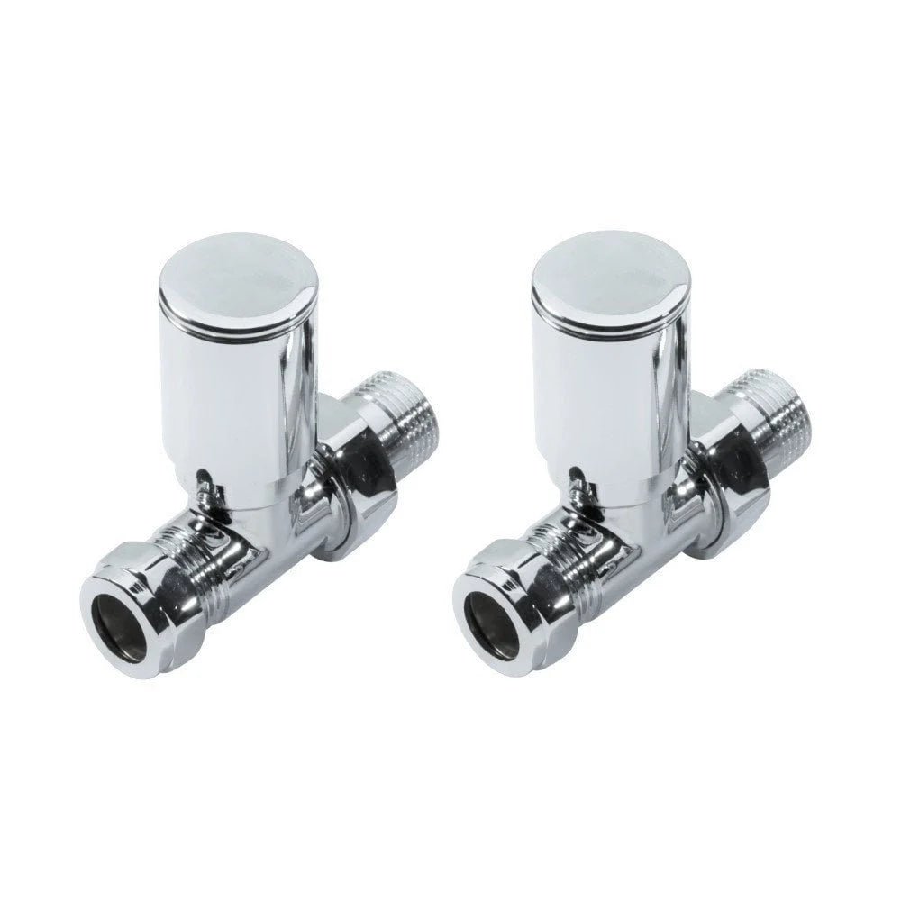 Kartell Chrome Straight Radiator Valve 15mm - Pair - Trusted Building Supplies