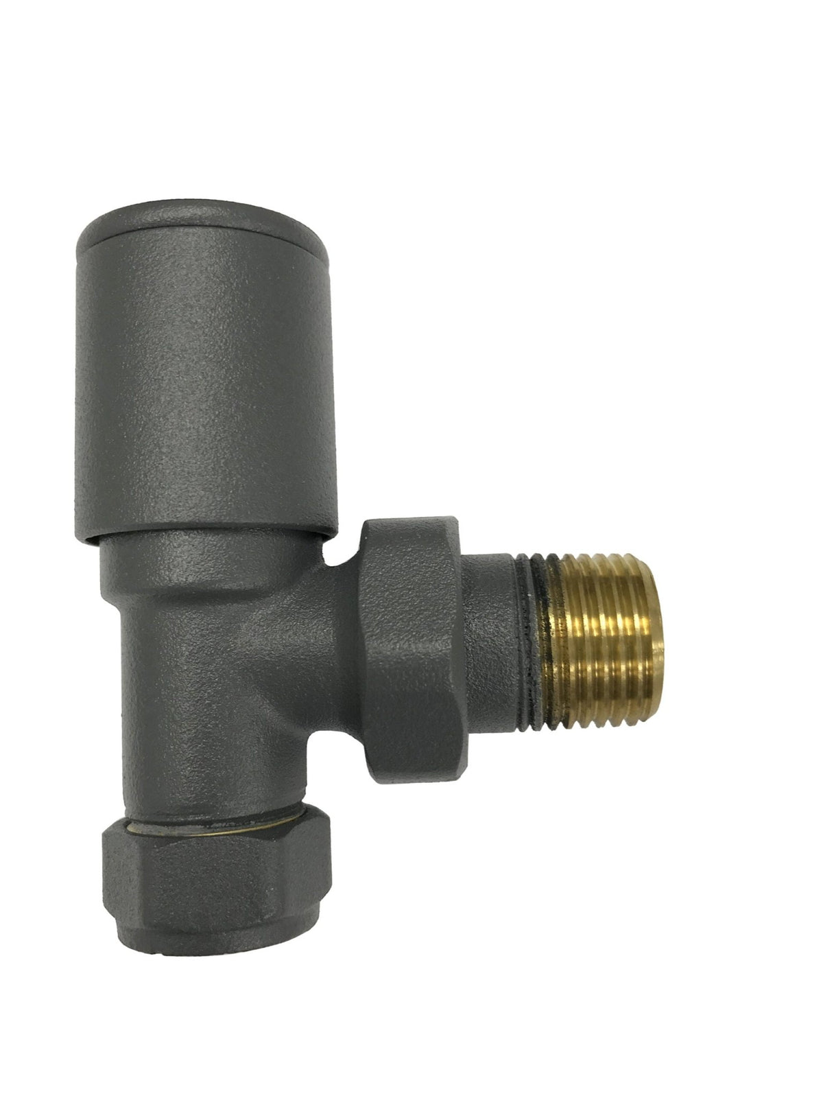 Kartell Textured Grey Angled Radiator Valve 15mm - Pair - Trusted Building Supplies