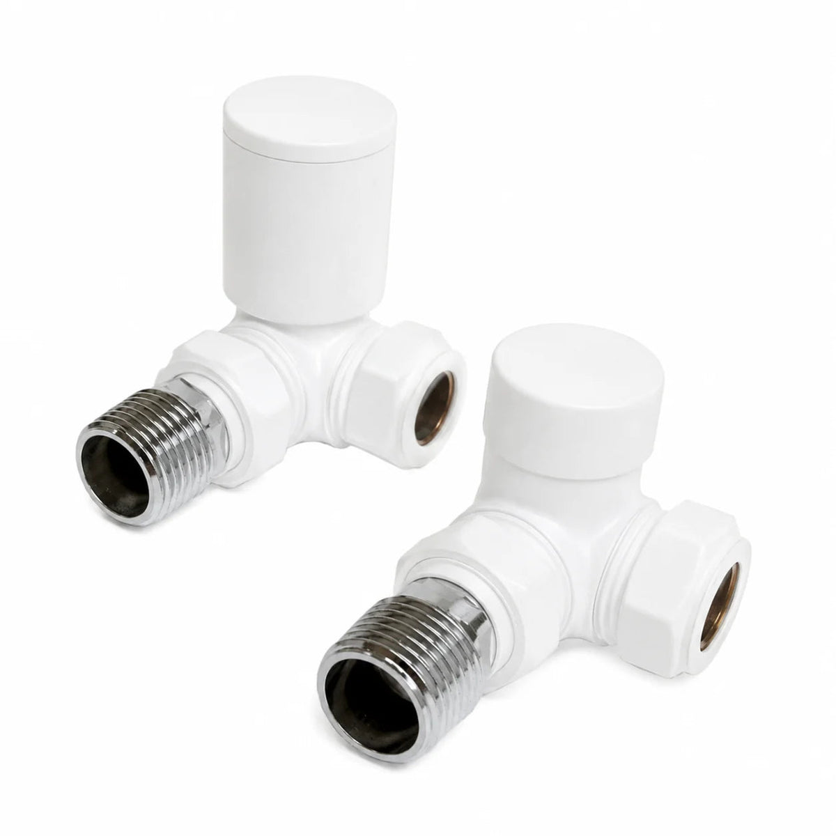 Kartell White Corner Radiator Valve 15mm - Pair - Trusted Building Supplies