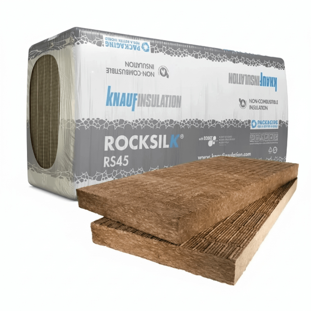 Knauf Rocksilk RS45 75mm Mineral Wool Insulation Slab - 4.32m2 - Trusted Building Supplies