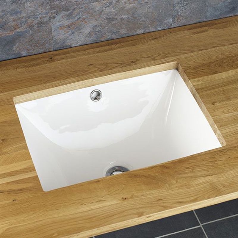 Lisbon White Ceramic Deep Rectangular Basin 510mm x 385mm - Trusted Building Supplies