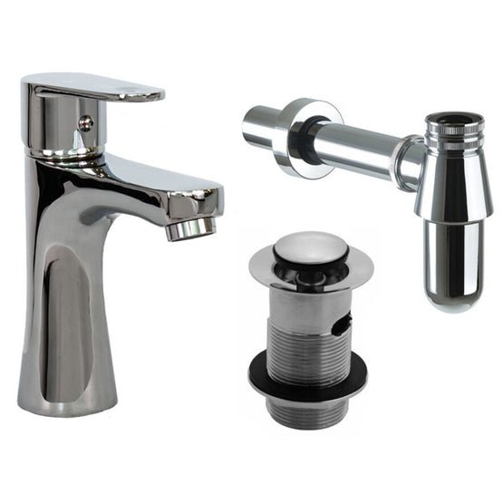 Low Chrome Tap with Slotted Waste & Bottle Trap - Trusted Building Supplies