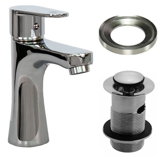 Low Chrome Tap with Slotted Waste & Mounting Ring - Trusted Building Supplies