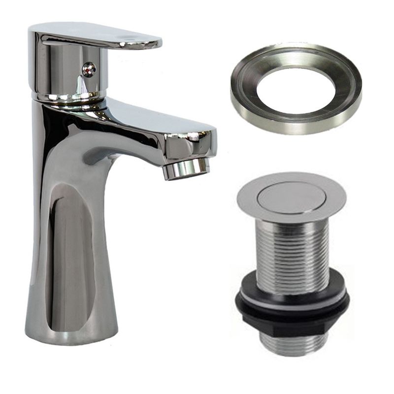 Low Chrome Tap with Unslotted Waste & Mounting Ring - Trusted Building Supplies
