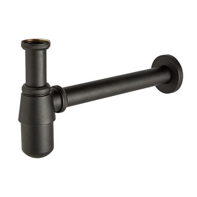 Low Matt Black Basin Mixer Tap with Black Slotted Waste, Glass Ring & Black Bottle Trap - Trusted Building Supplies