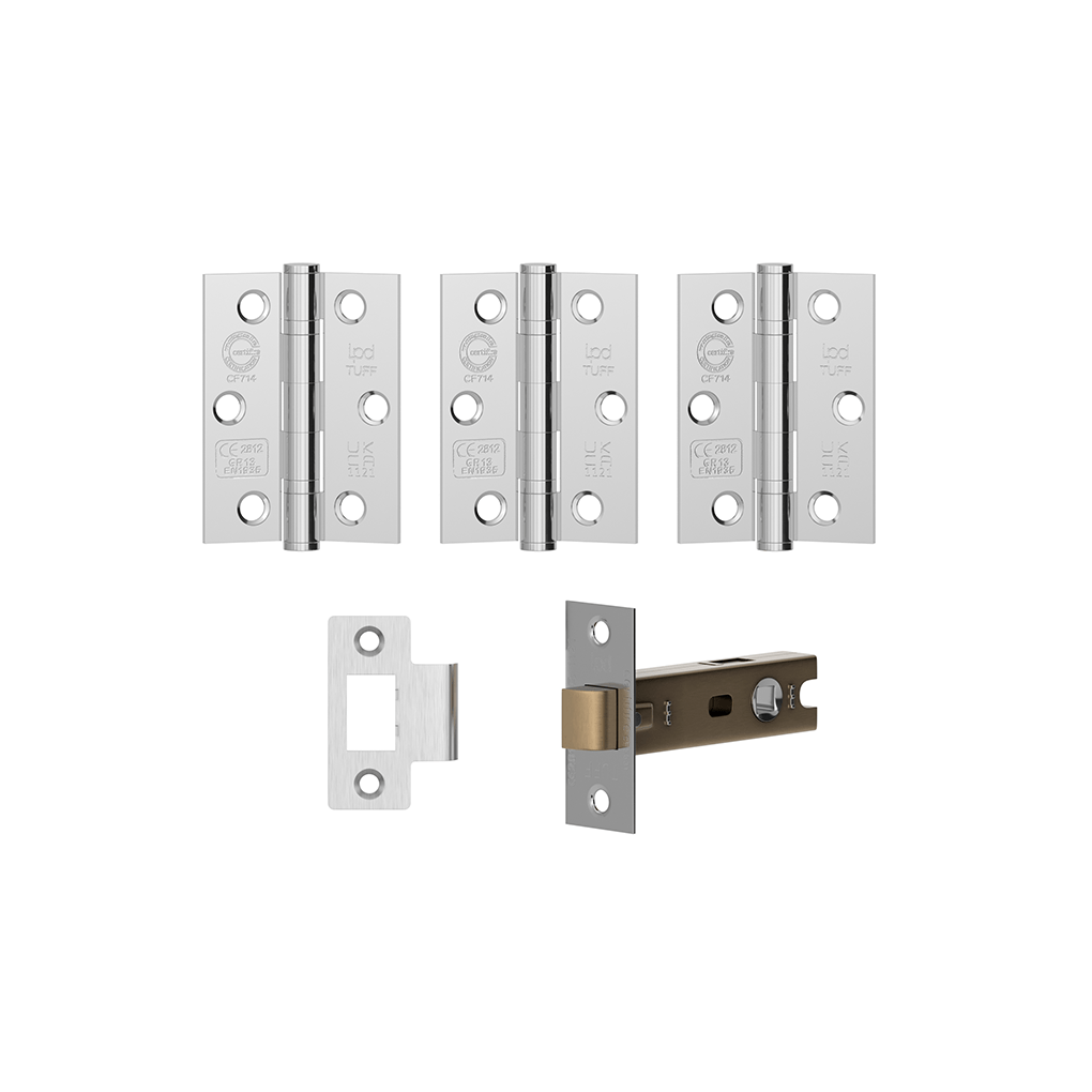 LPD Hinge & Latch Pack - Polished Chrome - Trusted Building Supplies