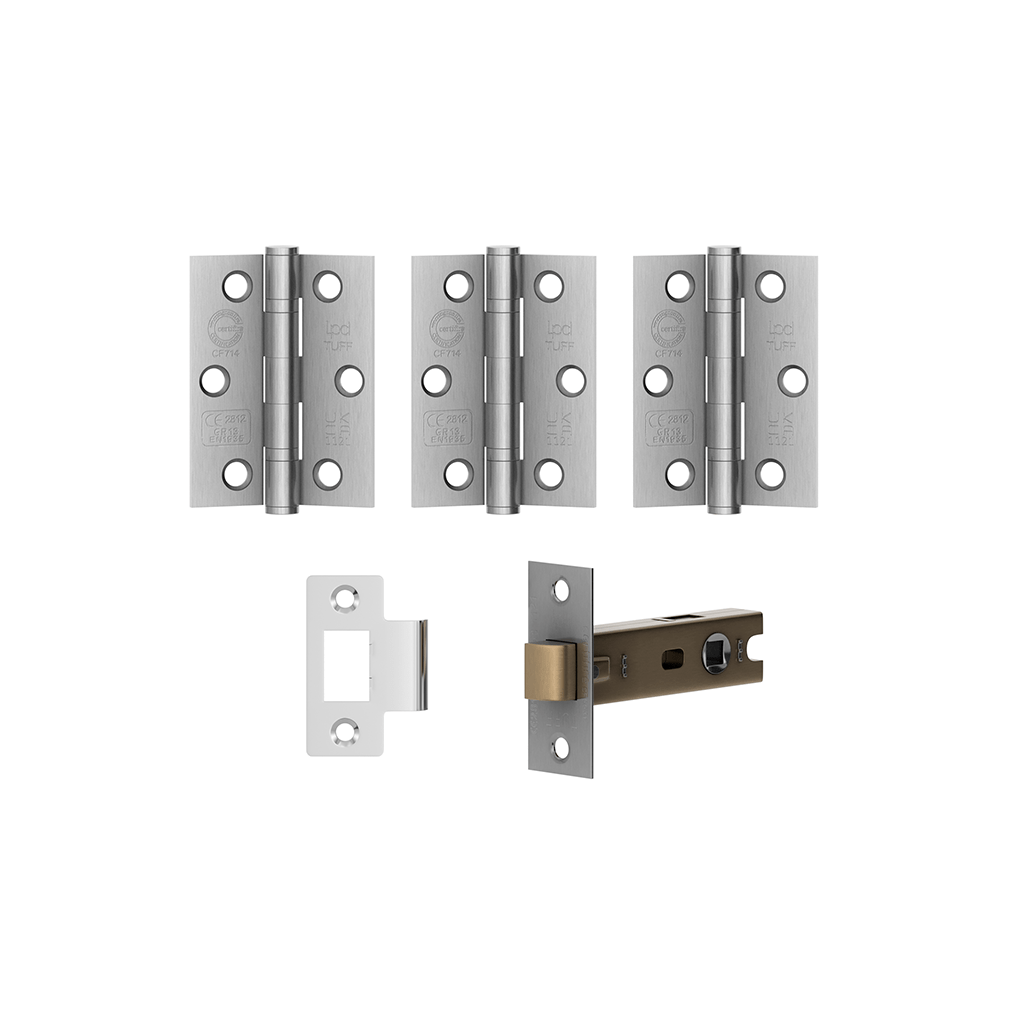 LPD Hinge & Latch Pack - Satin Chrome - Trusted Building Supplies