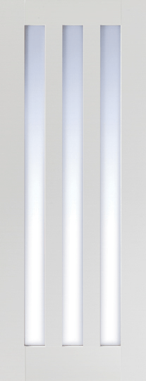 LPD Utah White Primed 3L Clear Glass Internal Door - Trusted Building Supplies