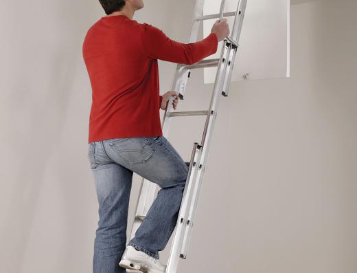 Manthorpe GLL257 Aluminium 3 Section Loft Ladder - 3m - Trusted Building Supplies