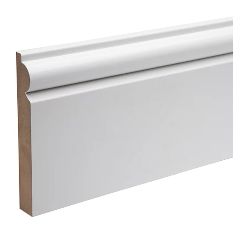 MDF White Primed Torus Skirting Board - 4200mm - Trusted Building Supplies