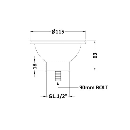 Nuie Chrome 90mm Basket Strainer Fireclay Kitchen Sink Waste - Trusted Building Supplies