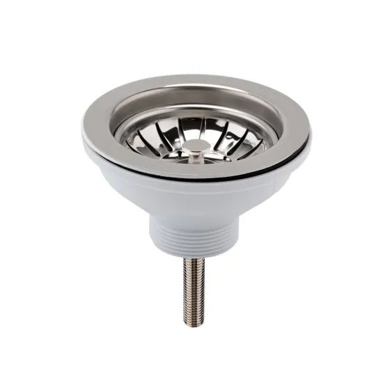 Nuie Chrome 90mm Basket Strainer Fireclay Kitchen Sink Waste - Trusted Building Supplies
