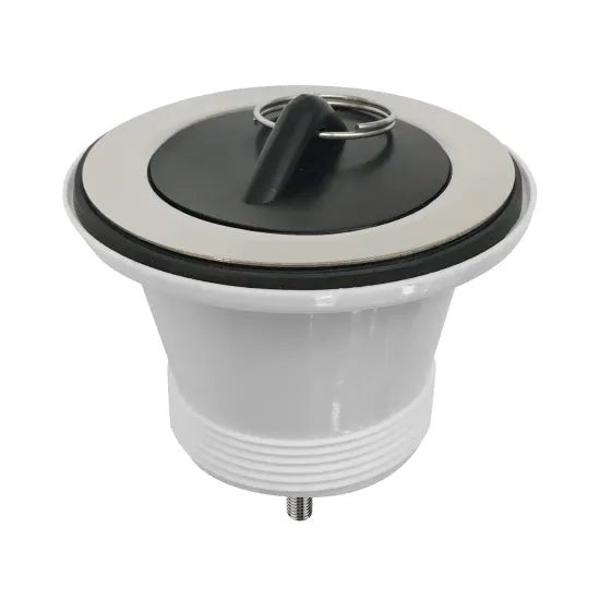 Nuie Chrome Black Plug with Chain Kitchen Sink Waste - Trusted Building Supplies