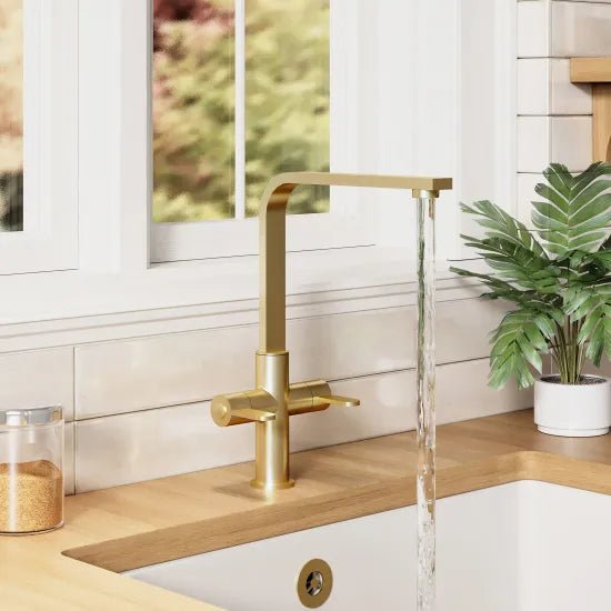 Nuie Churni Mono Kitchen Sink Mixer Tap Dual Lever Handle - Trusted Building Supplies