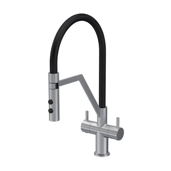 Nuie Ravi Mono Kitchen Sink Mixer Tap Dual Lever Handle - Trusted Building Supplies