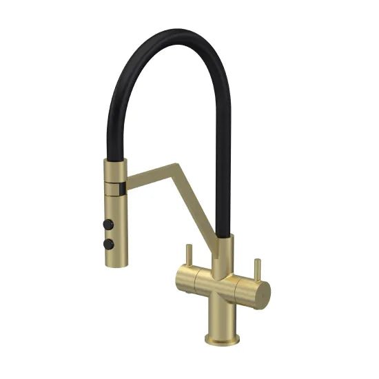 Nuie Ravi Mono Kitchen Sink Mixer Tap Dual Lever Handle - Trusted Building Supplies