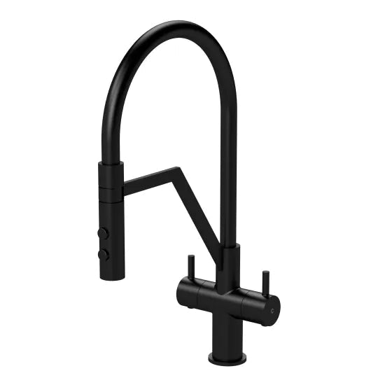 Nuie Ravi Mono Kitchen Sink Mixer Tap Dual Lever Handle - Trusted Building Supplies