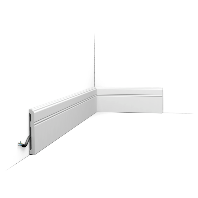 Orac SX105 Duropolymer Contemporary Grooved Skirting Board - 2000mm x 13mm x 110mm - Trusted Building Supplies