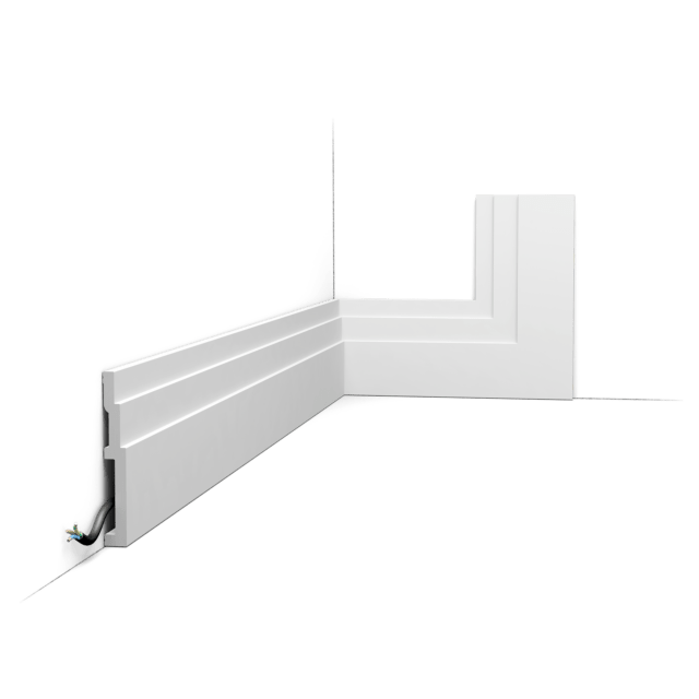 Orac SX180 Duropolymer Contemporary Stepped Skirting Board - 2000mm x 16mm x 120mm - Trusted Building Supplies