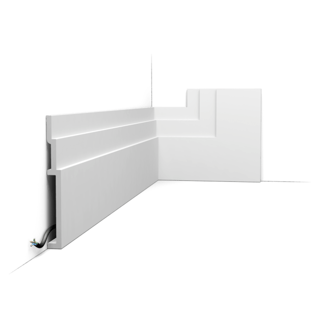 Orac SX181 Duropolymer Contemporary Stepped Skirting Board - 2000mm x 22mm x 200mm - Trusted Building Supplies