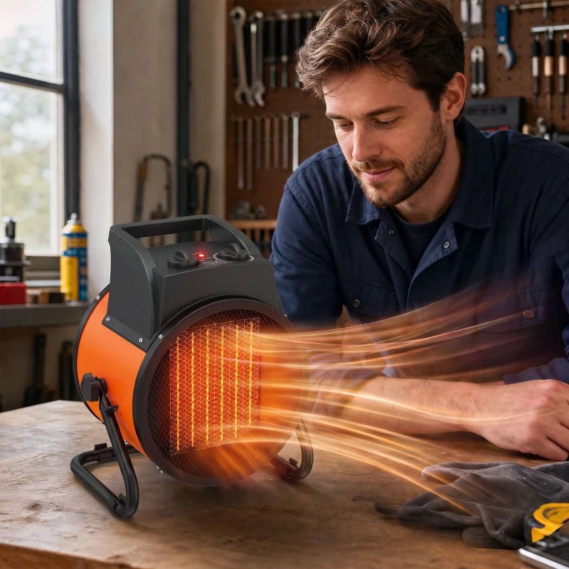 Outsunny 5000W Portable Industrial Fan Heater - 400V - Trusted Building Supplies