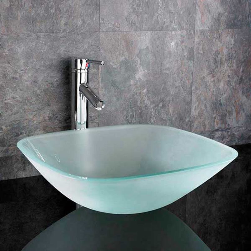 Padova Frosted Glass Square Countertop Basin 420mm - Trusted Building Supplies