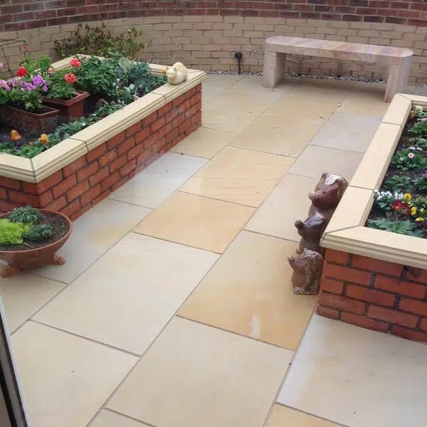 Pave World Misty Mint Fossil Sandstone Patio Paving Pack - 19.5m2 - Trusted Building Supplies